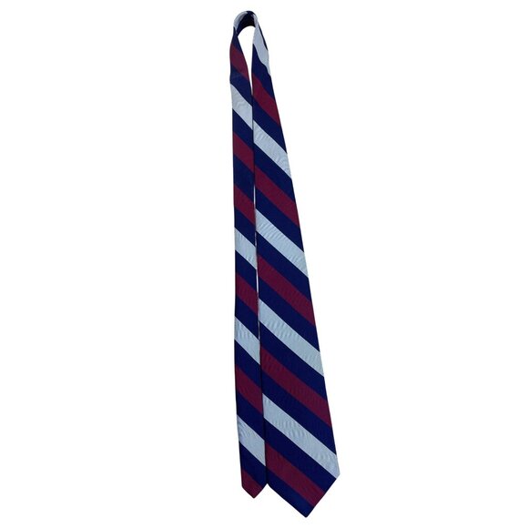 Vintage Brooks Brothers Blue/Red Striped Silk Tie Classic Neckwear Handmade USA - Picture 4 of 7